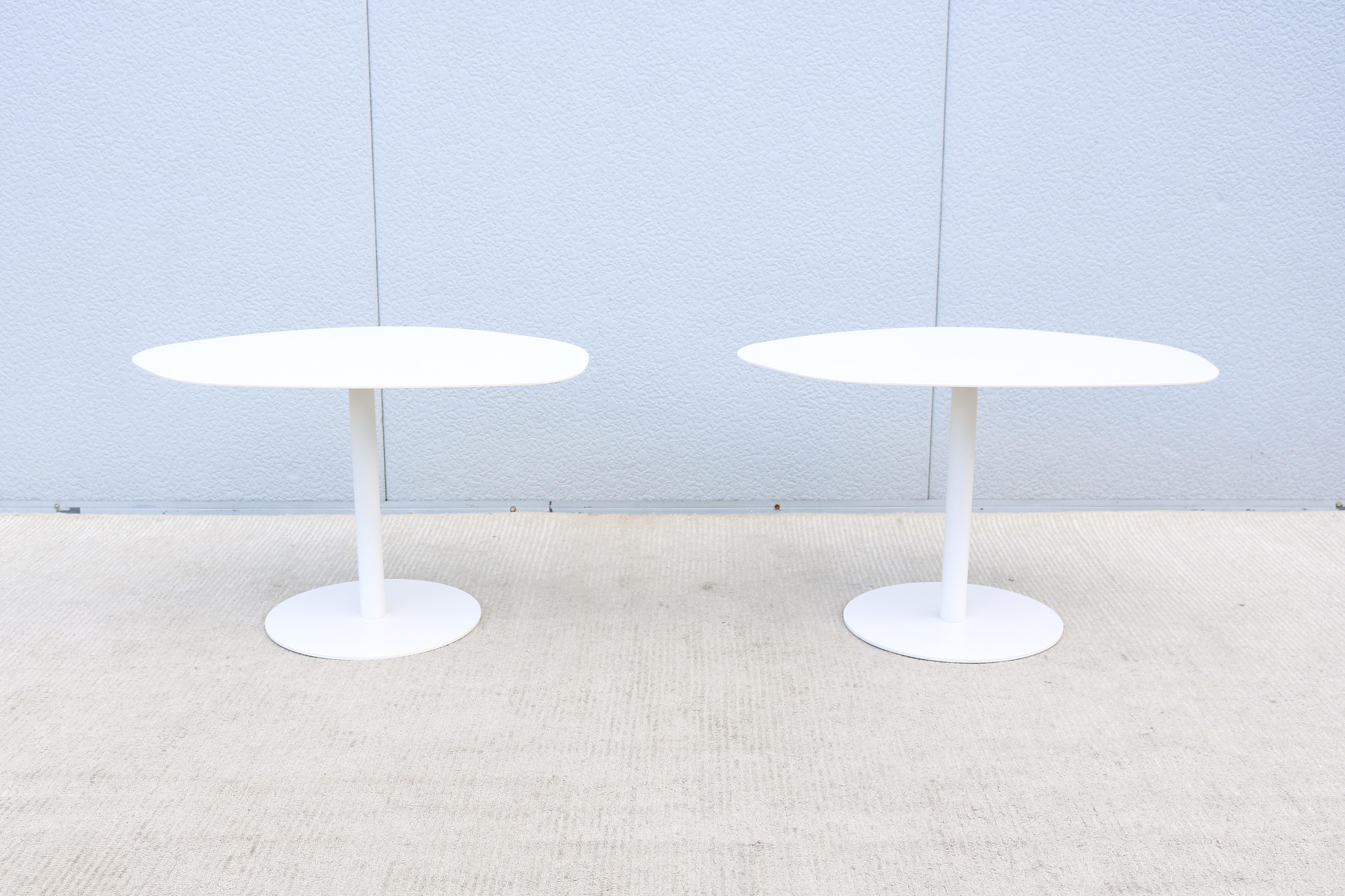 Powder-Coated Mid-Century Modern Organic Forms Side Tables Attributed to Morten Voss - a Pair For Sale
