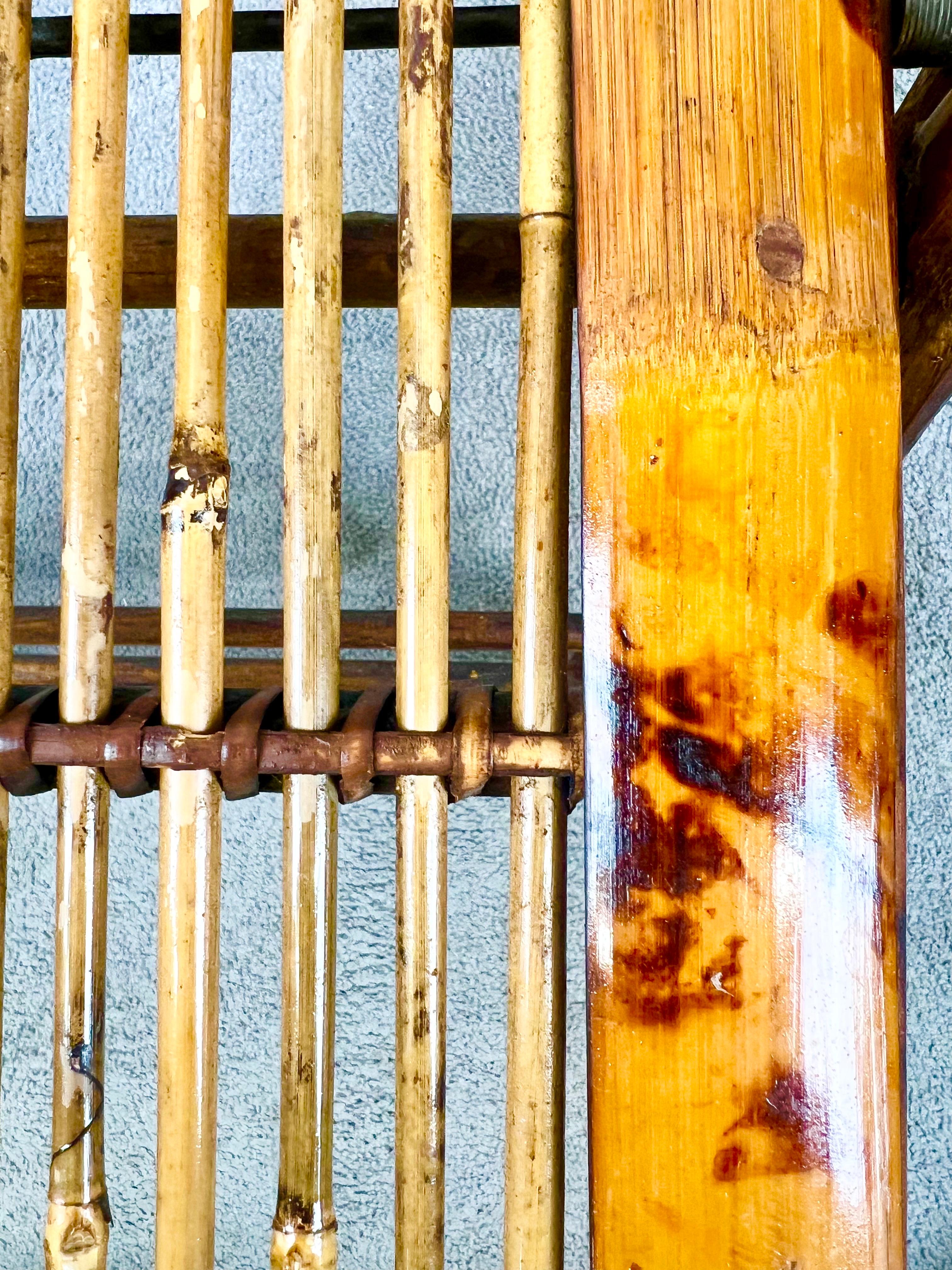 Silla plegable de bambú orgánico artesanal moderno de mediados de siglo, set de 4 en venta 10