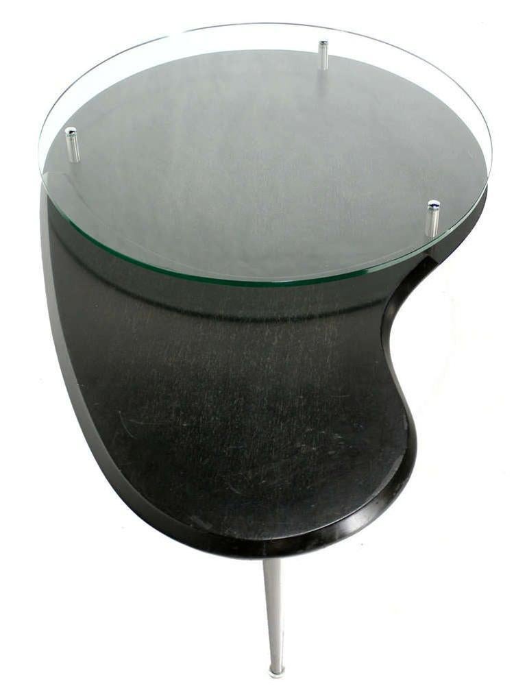 20th Century Mid-Century Modern Organic Kidney Shape Elevated Glass Top Coffee Table MINT! For Sale