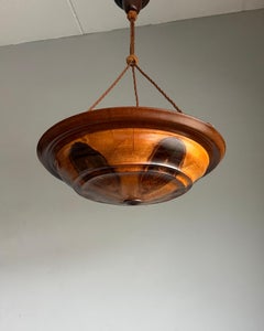 Sculptural Brazilian Wood Pendant Light, Midcentury, Rich Organic Form