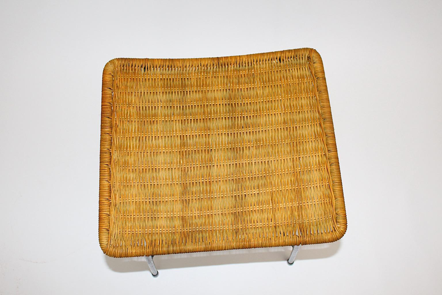 black metal ottoman