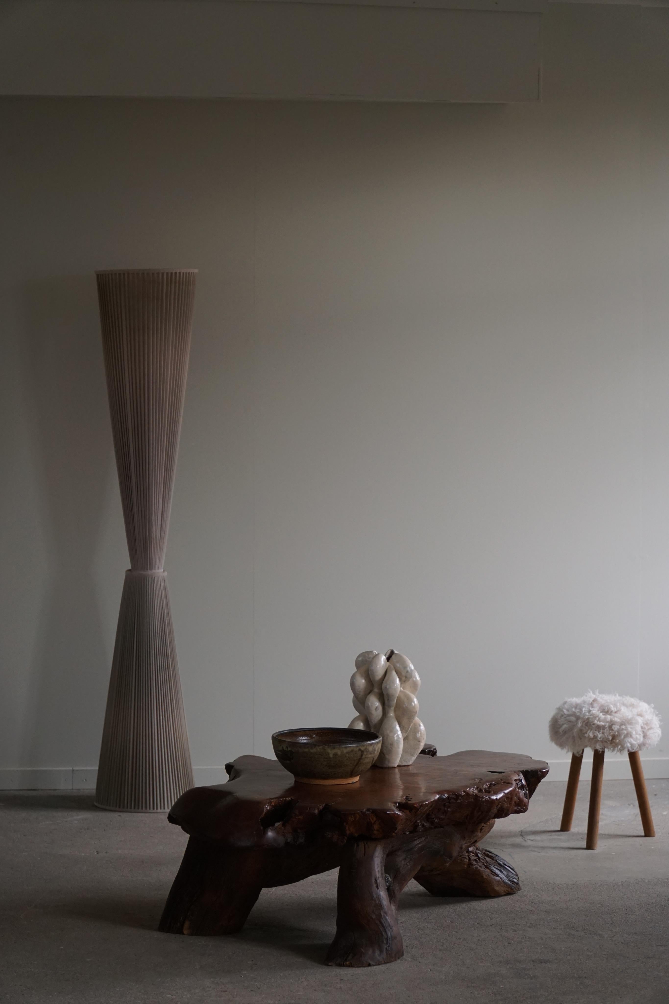 Hardwood Mid-Century Modern, Organic Shaped Sofa Table in Solid Wood, Wabi Sabi, 1960s