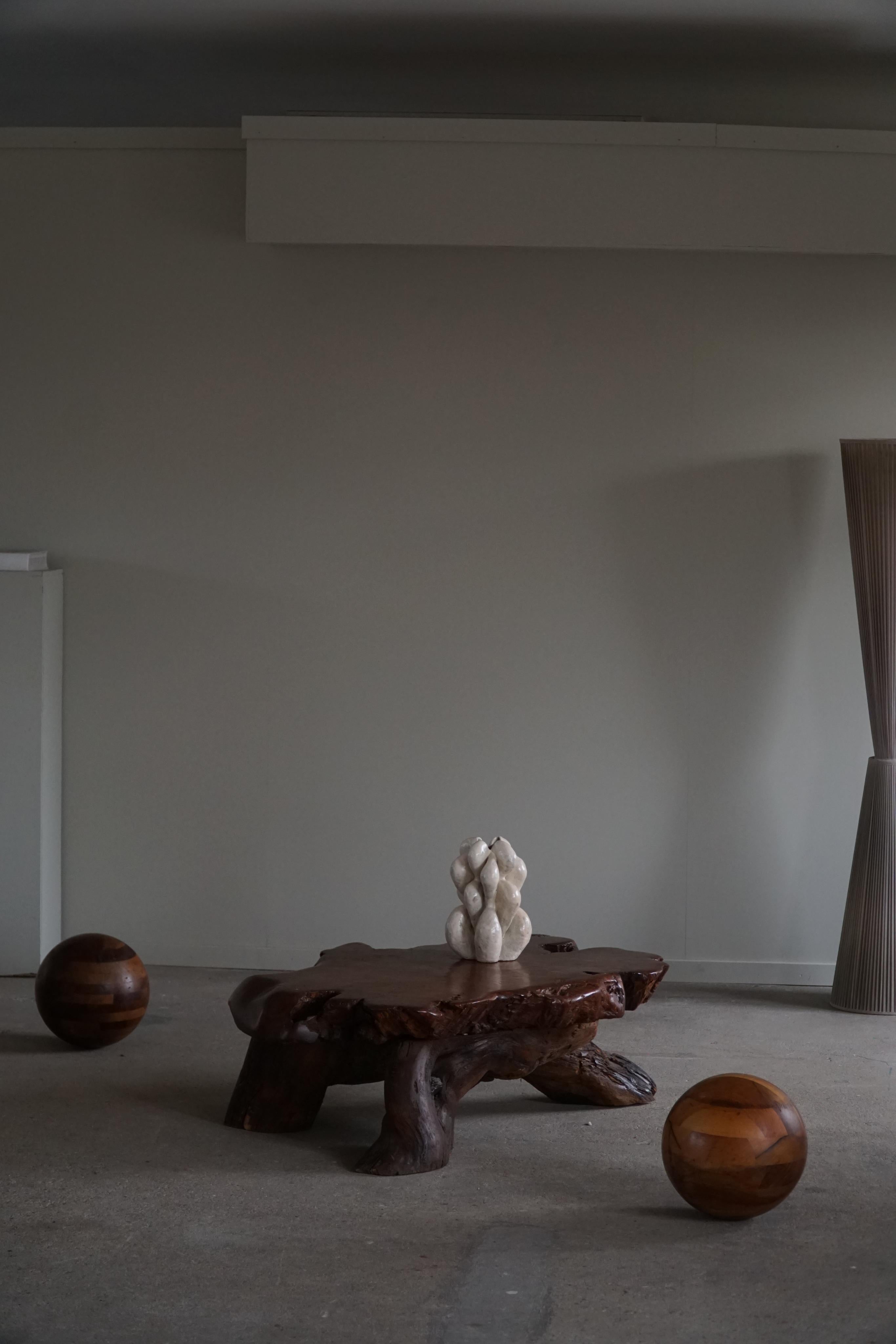 Mid-Century Modern, Organic Shaped Sofa Table in Solid Wood, Wabi Sabi, 1960s 2