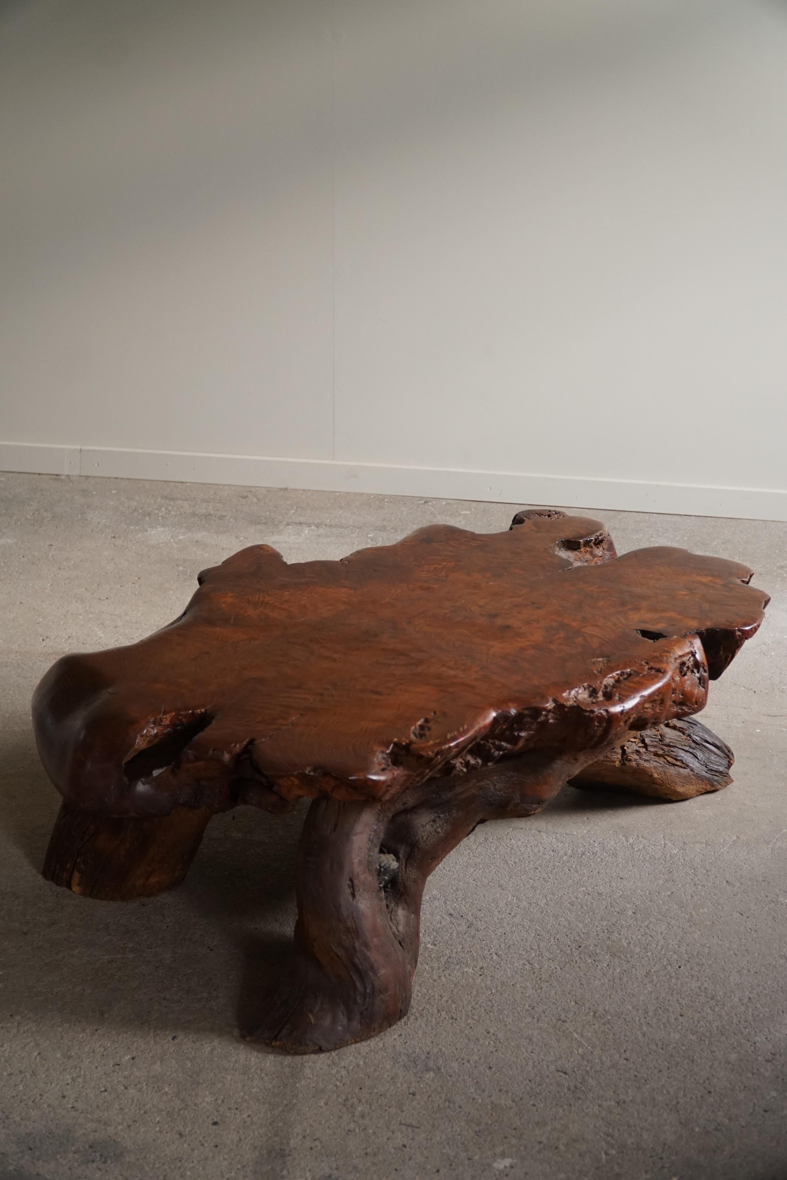 Mid-Century Modern, Organic Shaped Sofa Table in Solid Wood, Wabi Sabi, 1960s 3