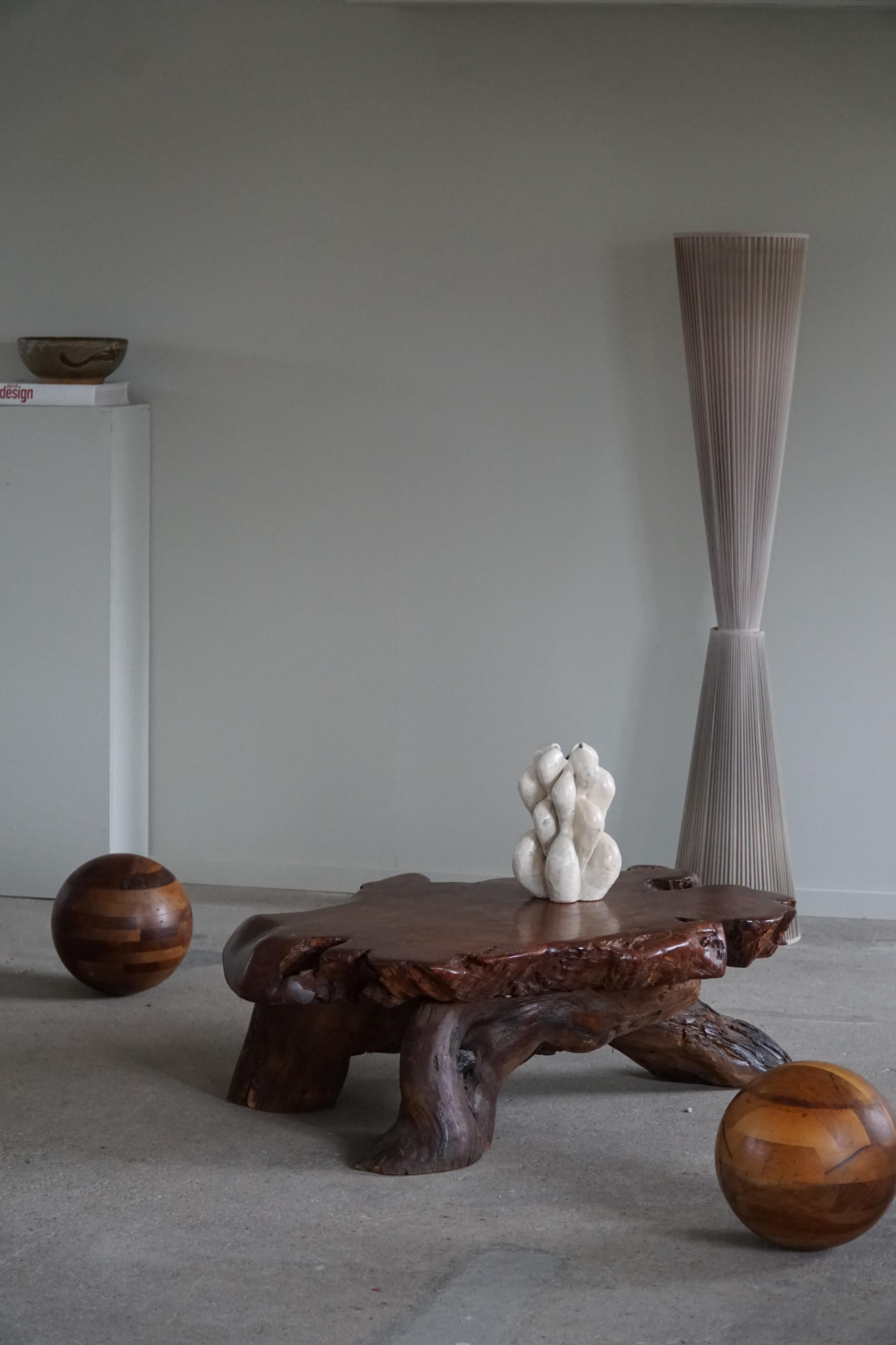 Mid-Century Modern, Organic Shaped Sofa Table in Solid Wood, Wabi Sabi, 1960s 4