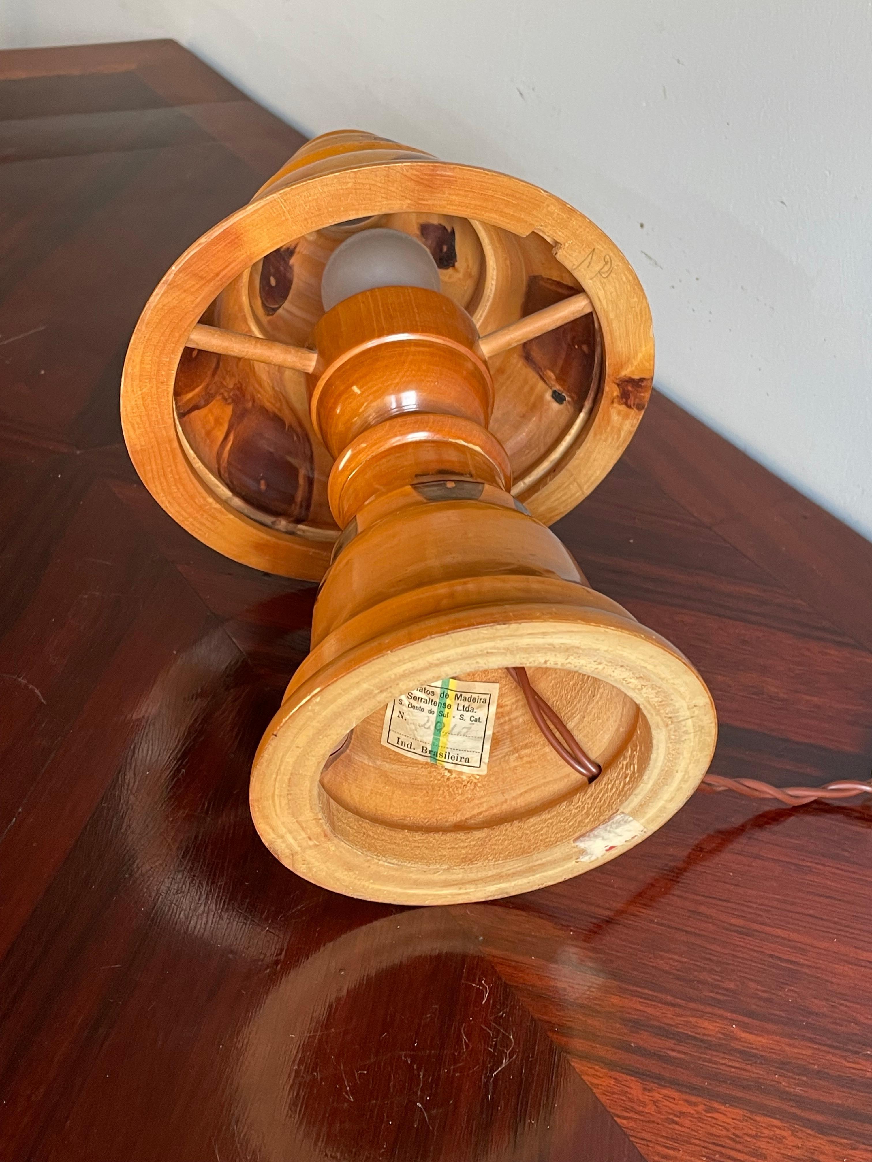 Lampe de table / bureau The Moderns Wood Wood w. Superbe motif de nœuds d'arbre 3