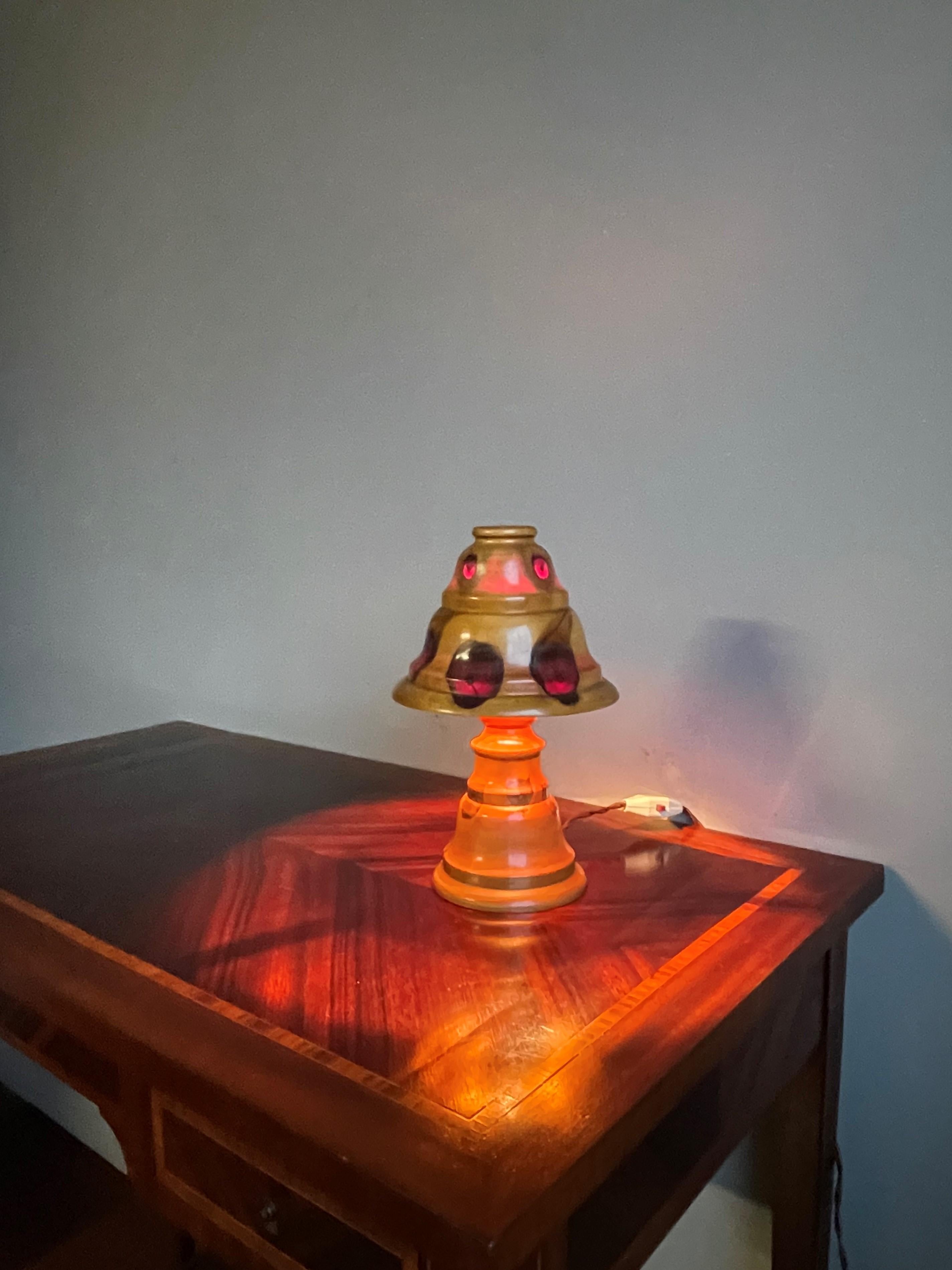 Lampe de table / bureau The Moderns Wood Wood w. Superbe motif de nœuds d'arbre 8