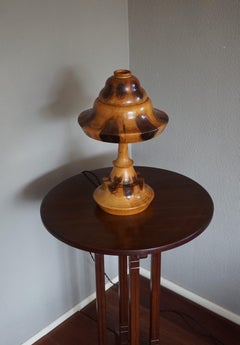 Mid-Century Modern Organic Table/Desk Lamp Wood with Stunning Tree Knots Pattern