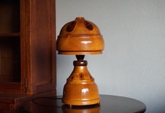 Mid-Century Modern Organic Table / Desk Lamp Wood w. Stunning Tree Knots Pattern