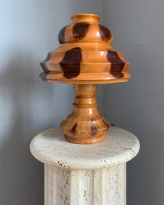Mid-Century Modern Organic Table Desk Lamp Wood with Stunning Tree Knots Pattern
