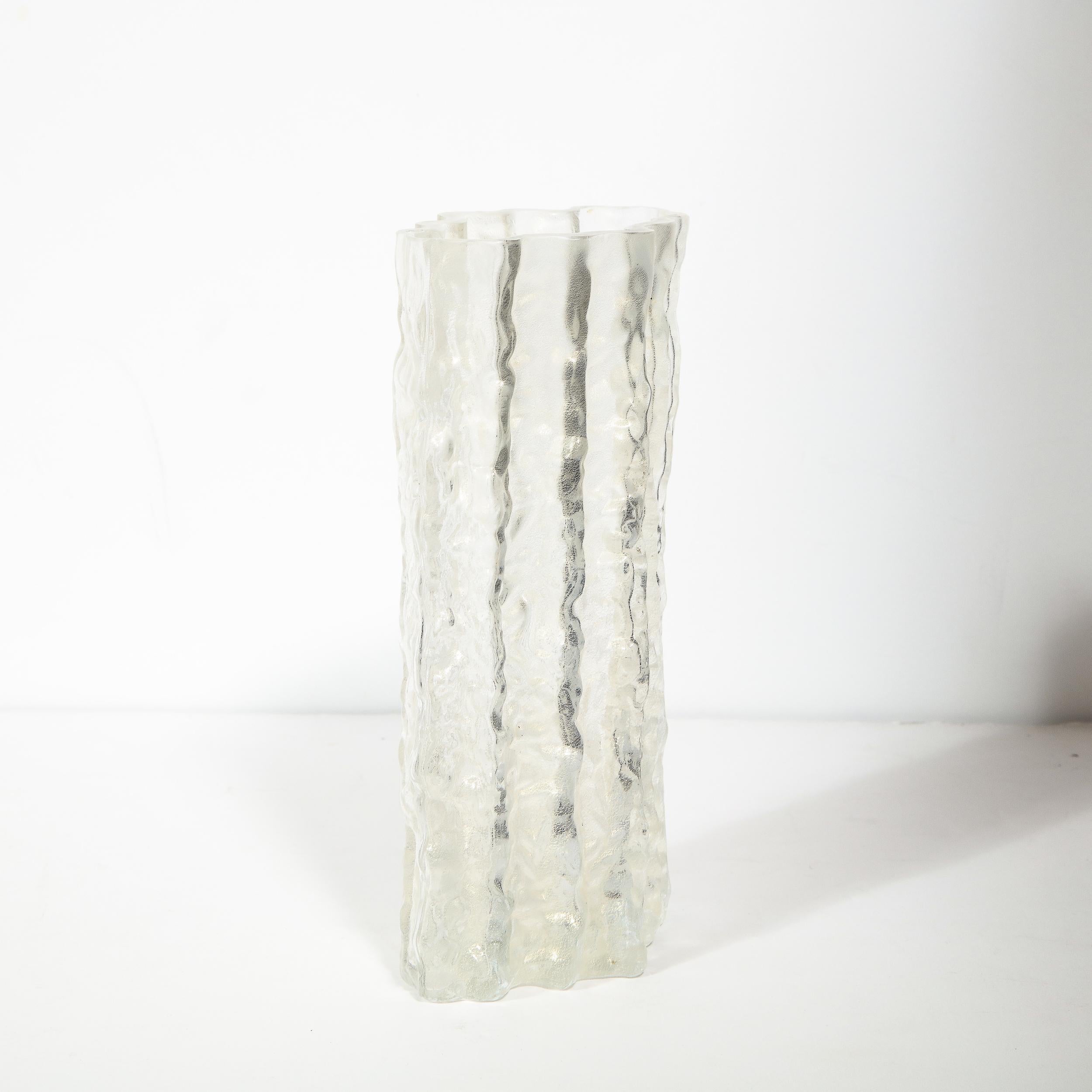 Mid-Century Modern Organic Textural Semi Translucent Murano Glass Vase In Good Condition For Sale In New York, NY