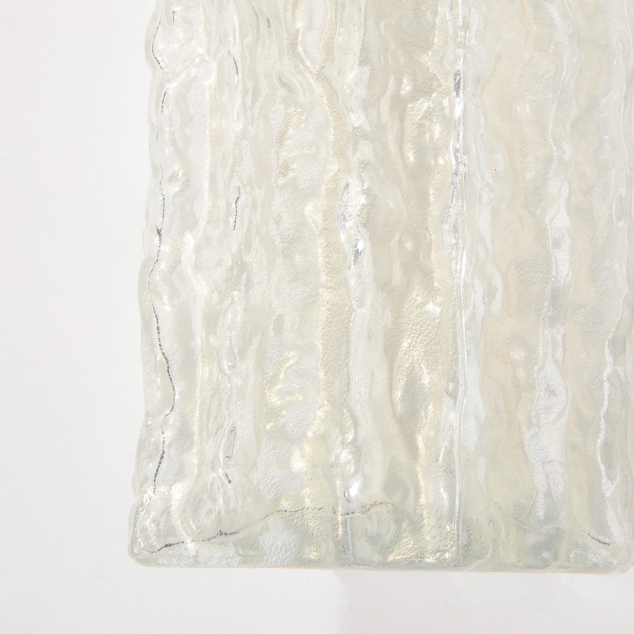 Mid-Century Modern Organic Textural Semi Translucent Murano Glass Vase For Sale 1