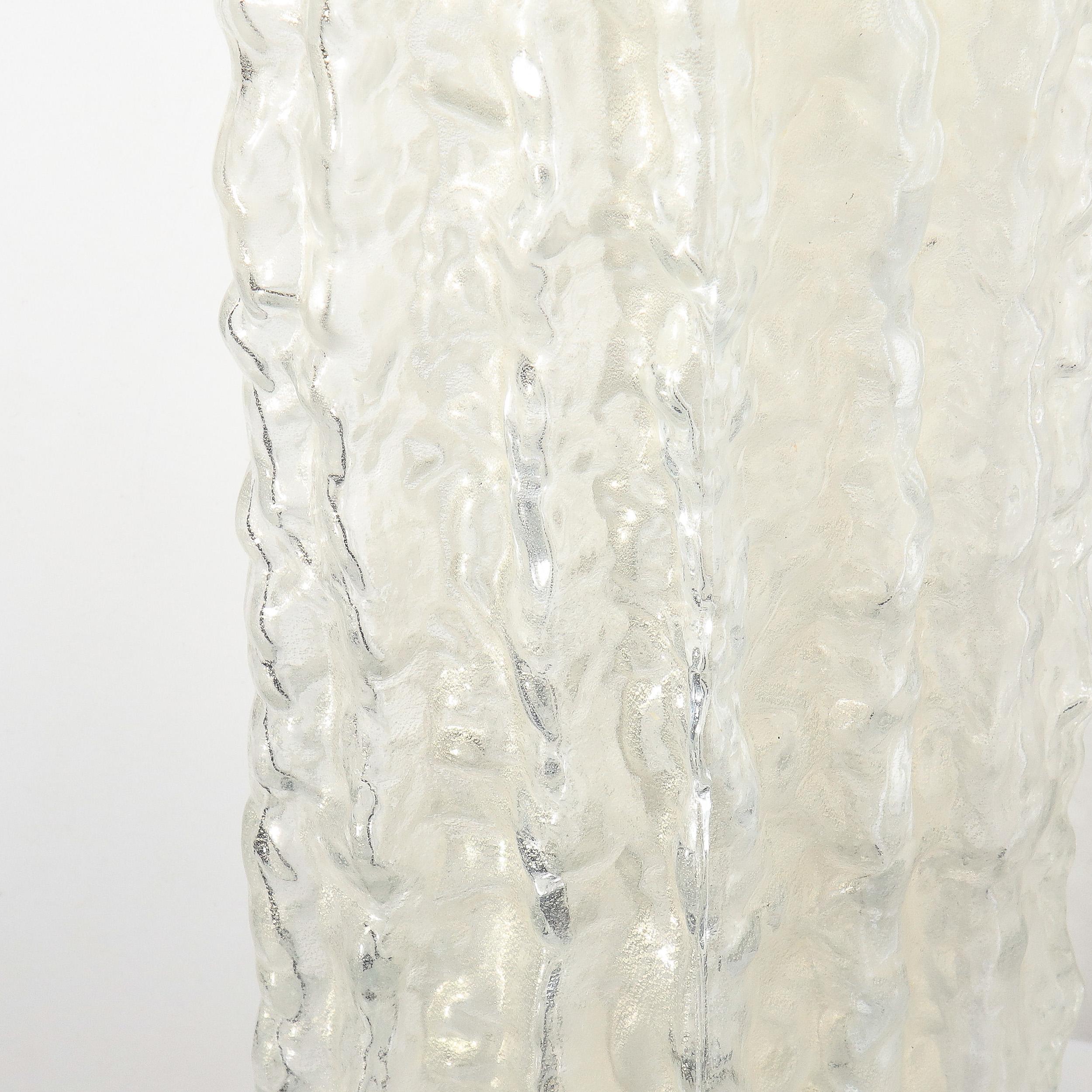 Mid-Century Modern Organic Textural Semi Translucent Murano Glass Vase For Sale 2