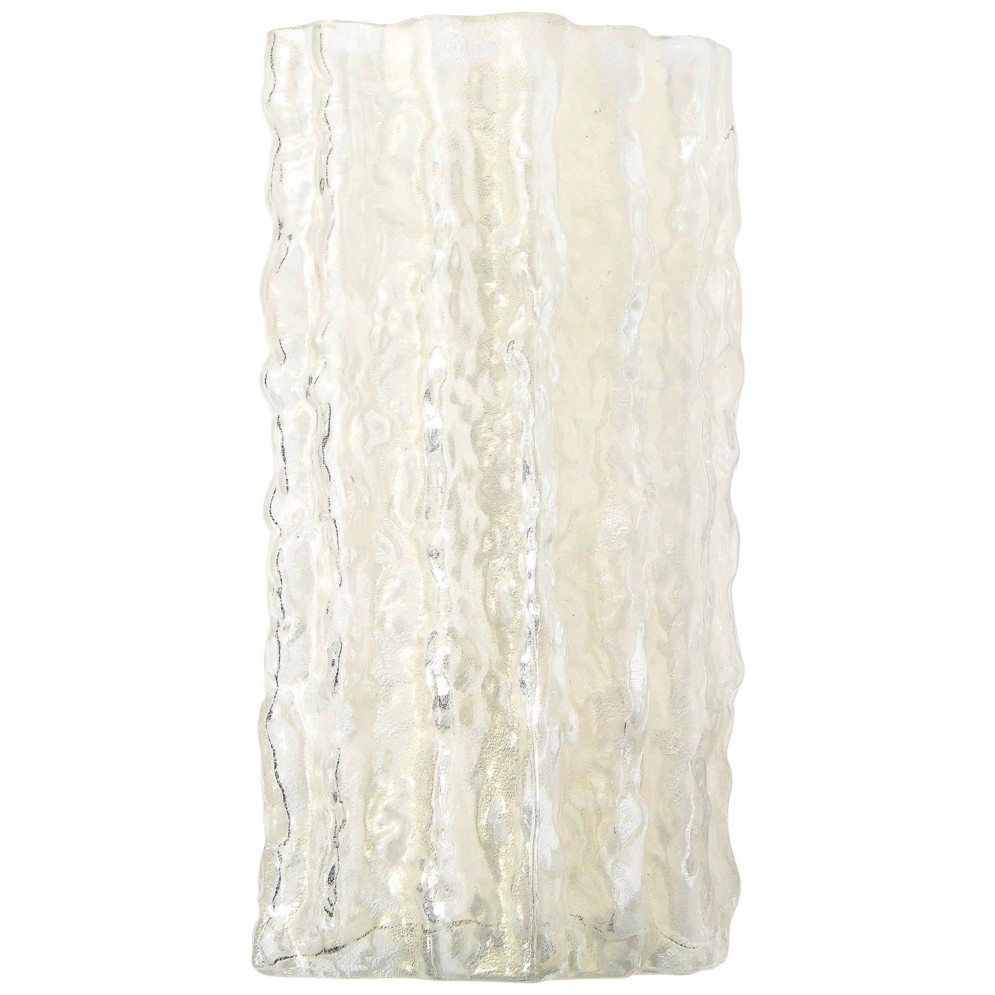 Mid-Century Modern Organic Textural Semi Translucent Murano Glass Vase