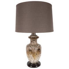 Retro Mid-Century Modern Organic Textured Handcrafted and Glazed Ceramic Lamp