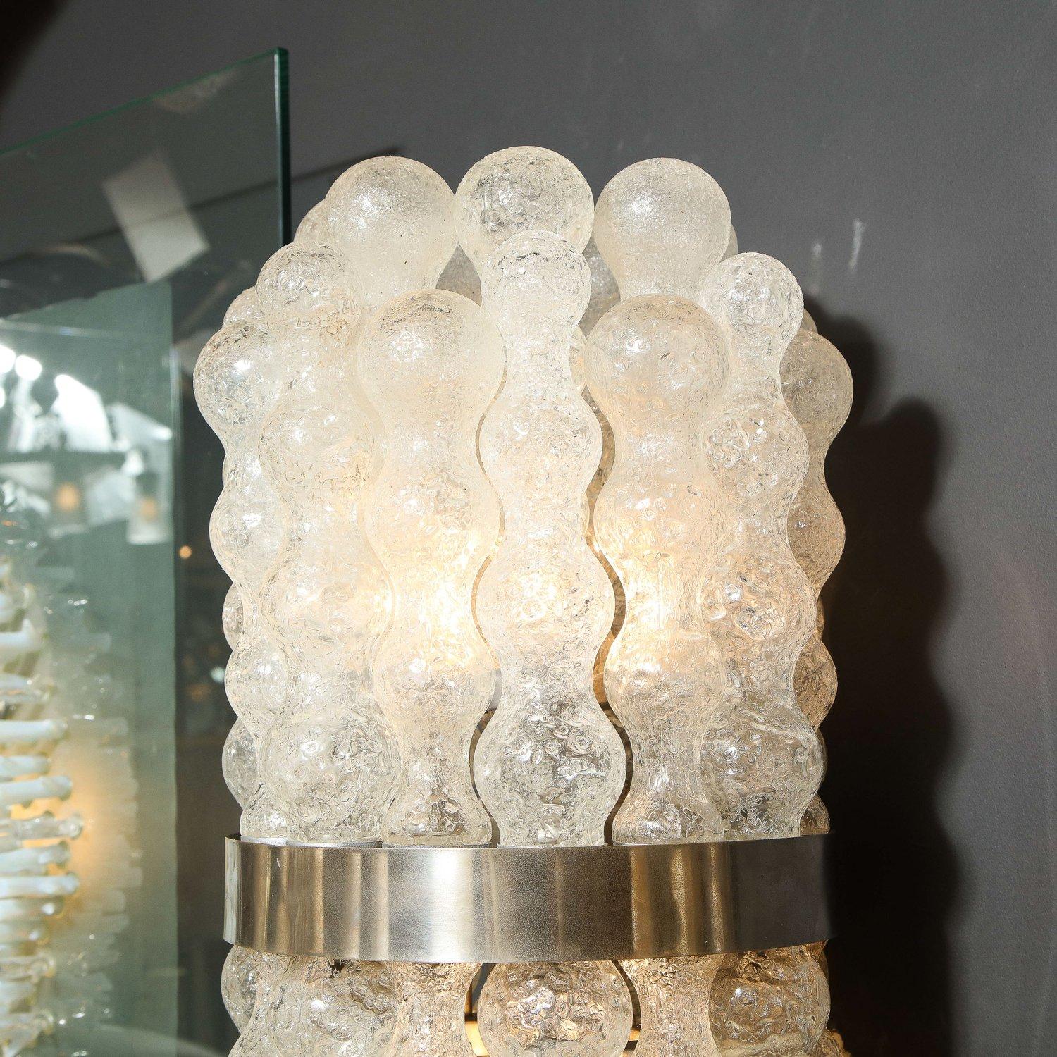Mid-Century Modern Organic Translucent Murano Glass & Brushed Aluminum Sconces For Sale 5