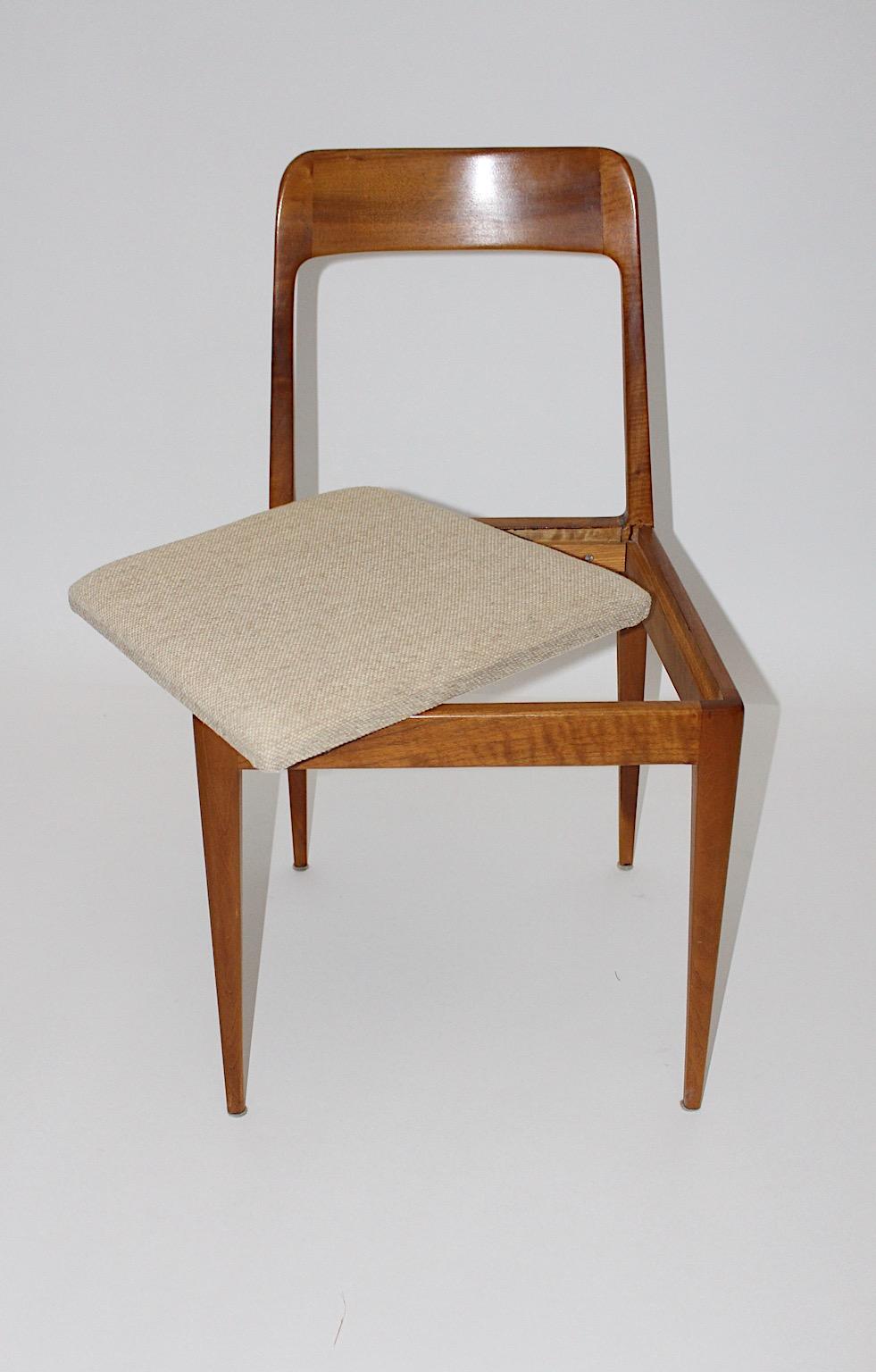 Mid-Century Modern Organic Walnut Dining Chairs A7 Carl Auböck 1950s Vienna For Sale 10
