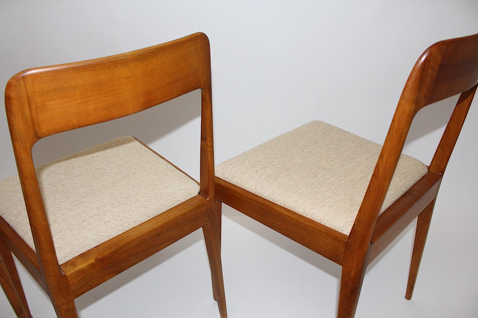 Chaises de salle à manger moderne du milieu du siècle en noyer organique A7 Carl Auböck 1950s Vienne en vente 8