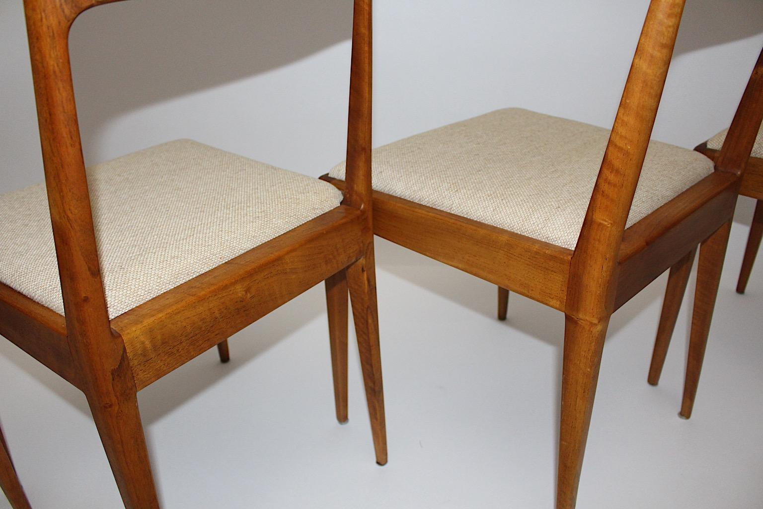 Chaises de salle à manger moderne du milieu du siècle en noyer organique A7 Carl Auböck 1950s Vienne en vente 11