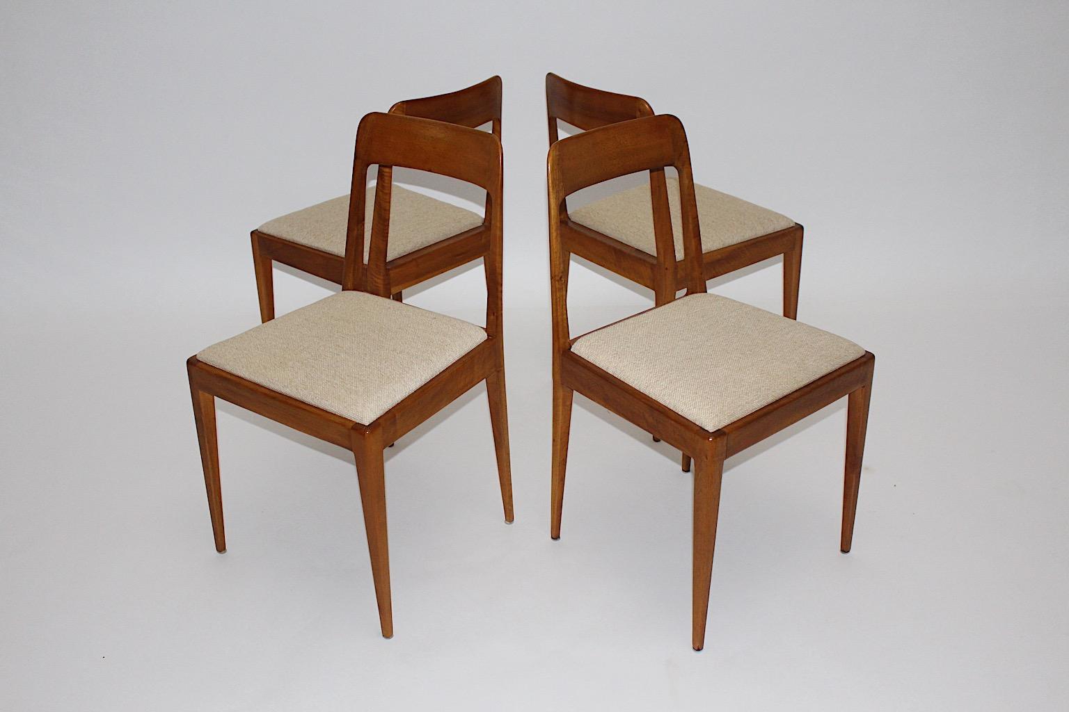 Mid-Century Modern Organic Walnut Dining Chairs A7 Carl Auböck 1950s Vienna For Sale 2