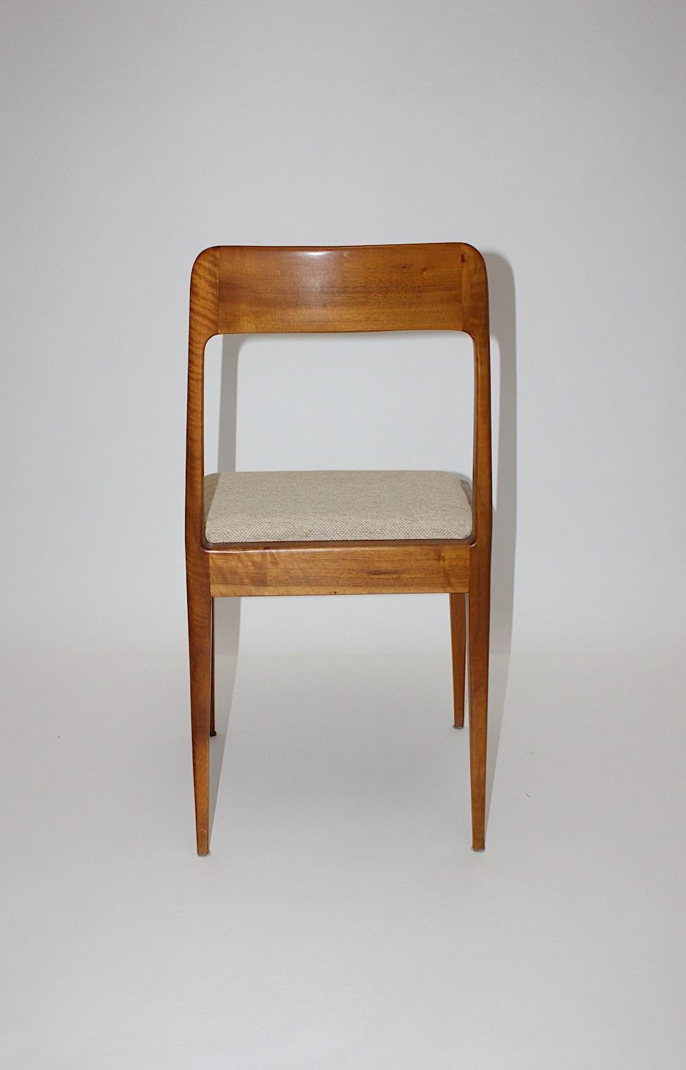Mid-Century Modern Organic Walnut Dining Chairs A7 Carl Auböck 1950s Vienna For Sale 4