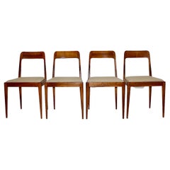 Chaises de salle à manger moderne du milieu du siècle en noyer organique A7 Carl Auböck 1950s Vienne