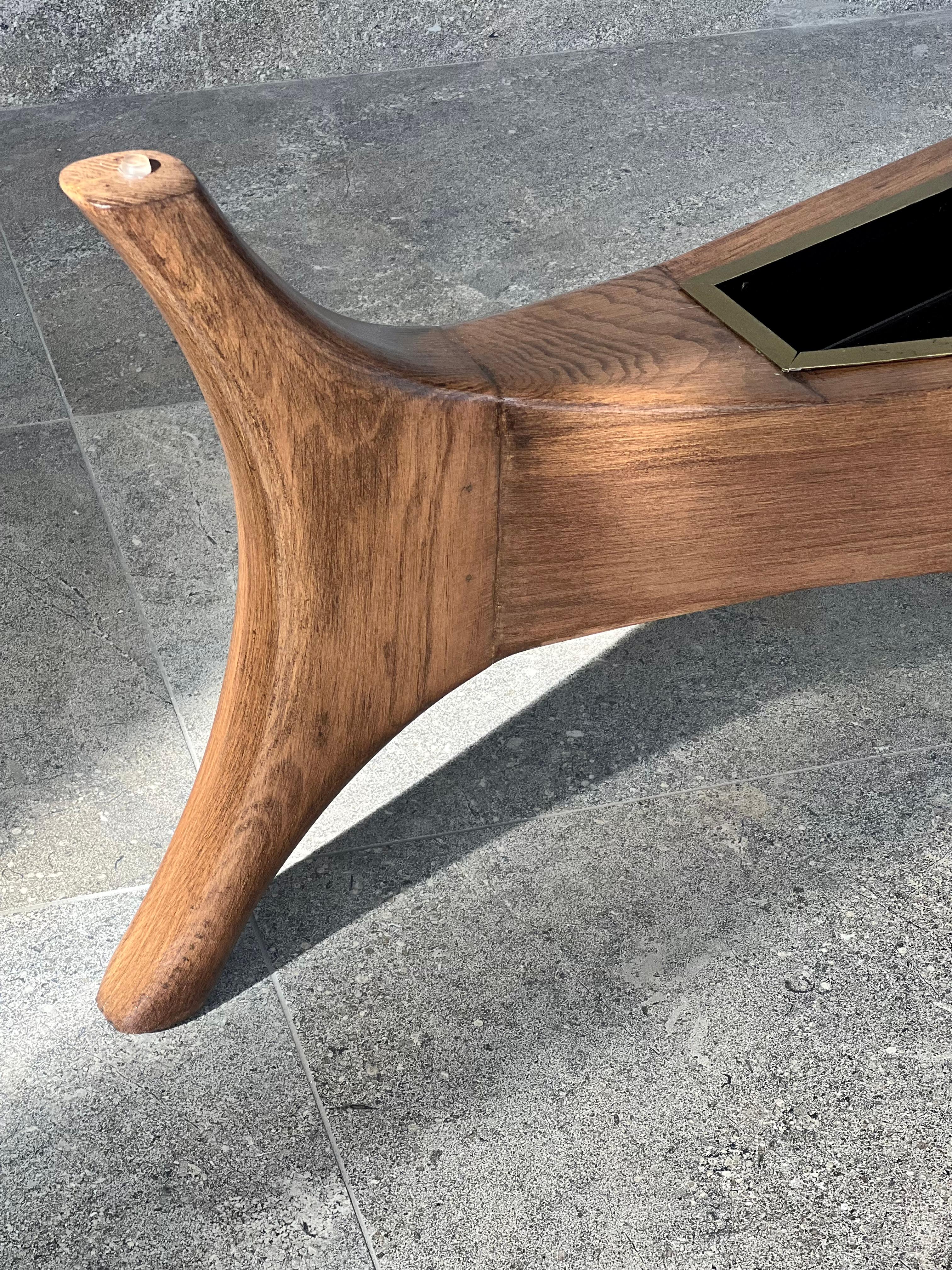 organisch geformter Couchtisch, Mid-Century Modern (Glas)