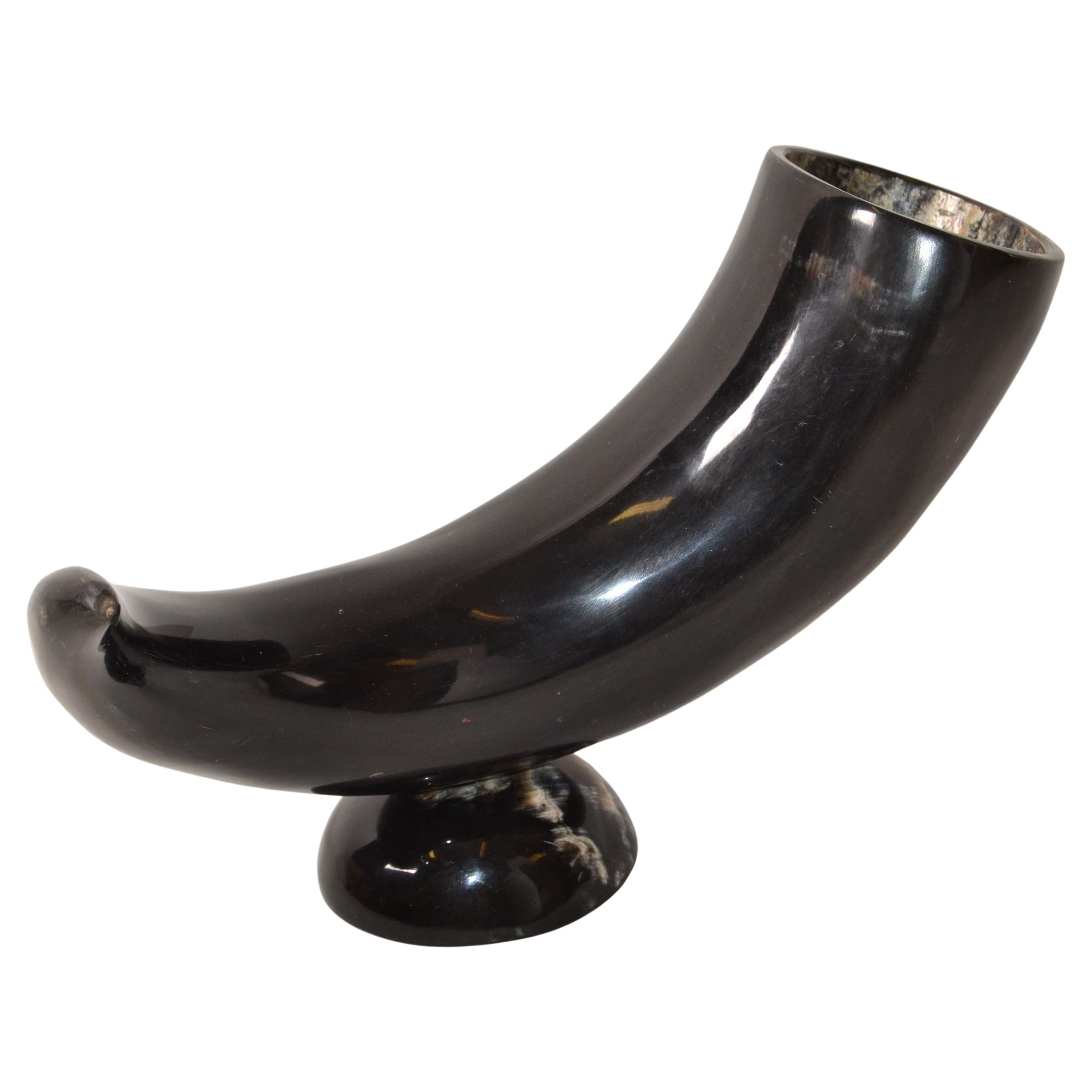 Mid-Century Modern Original Animal Black Horn Table Sculpture, Centerpiece Base For Sale