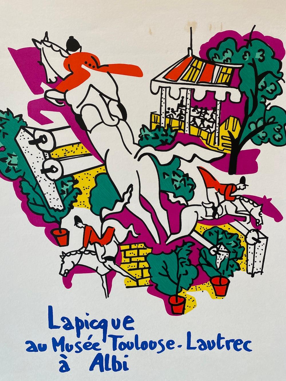 Mid-century Modern Original Art & Exhibition Poster, Charles Lapicque 1970 

Charles Lapicque was a French painter whose work played a significant influential role in the development of post-modern art. This is an original lithograph poster, linen