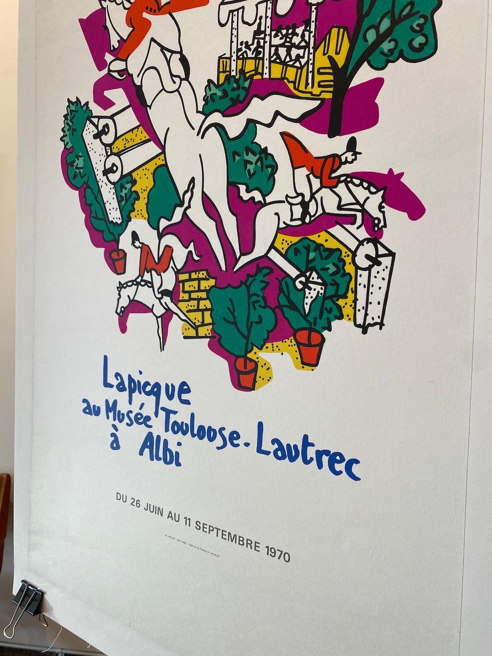 Mid-century Modern Original Art & Exhibition Poster, Charles Lapicque 1970  In Good Condition For Sale In Melbourne, Victoria