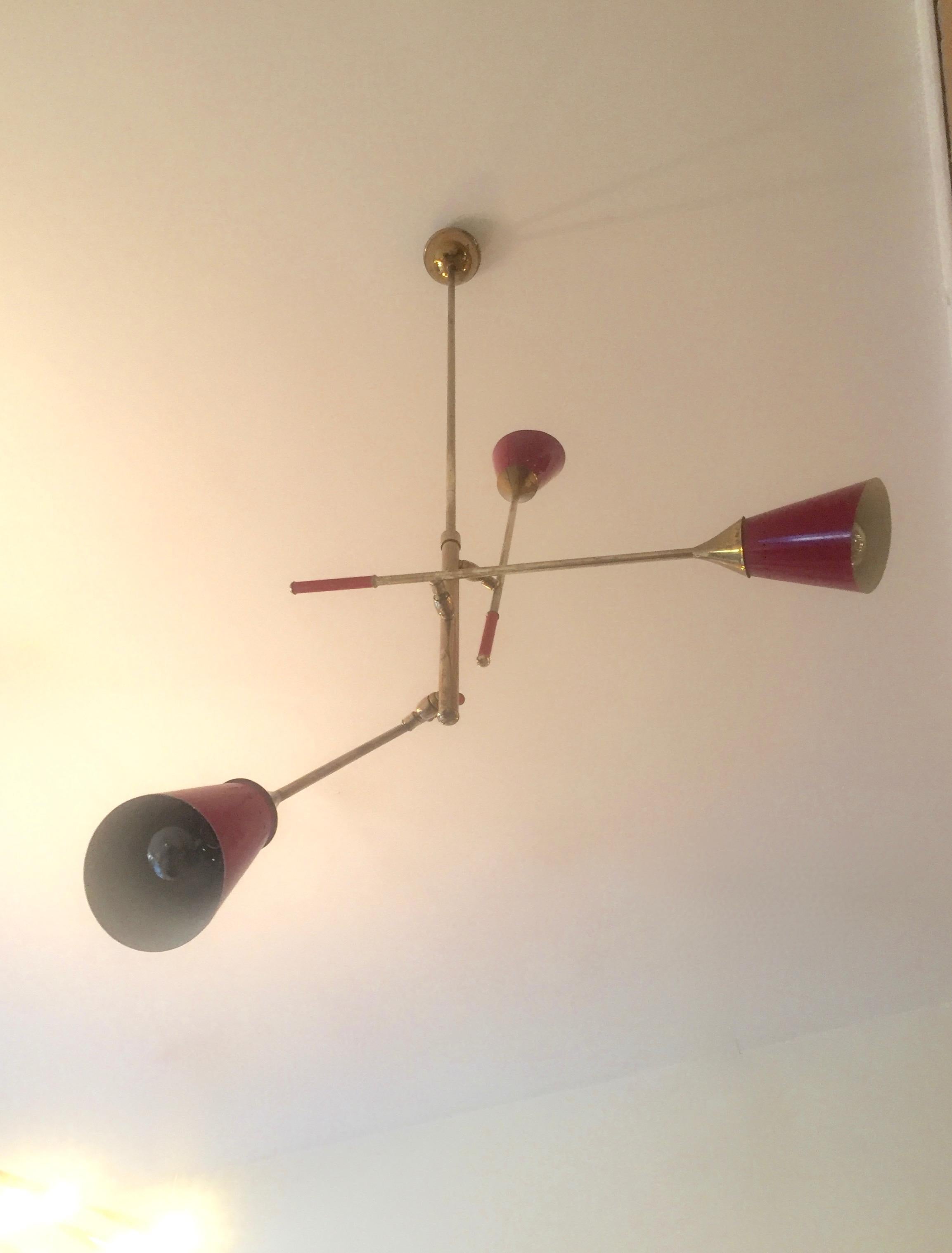 Mid-Century Modern Original Chandelier Lamp, 1950 In Good Condition In Madrid, ES
