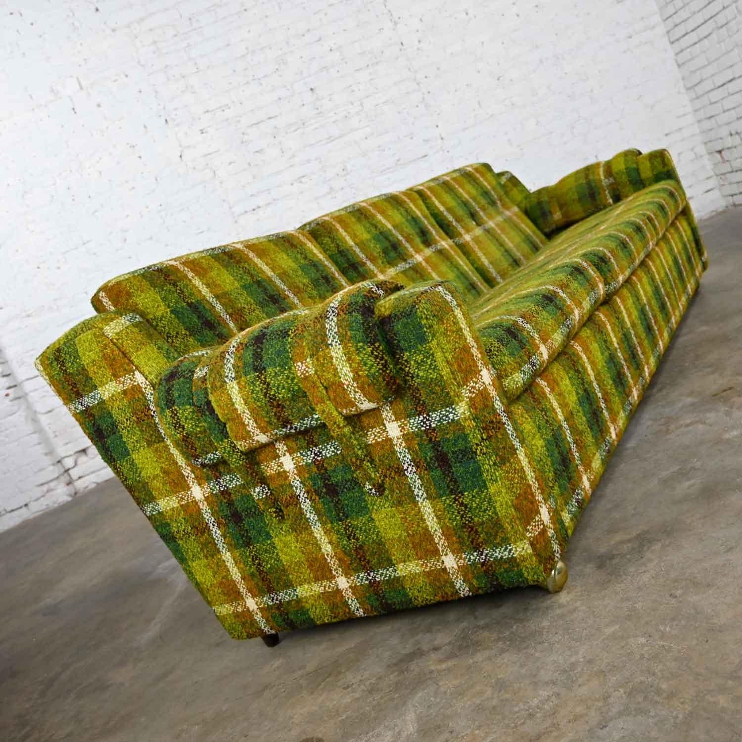 1970s plaid couch