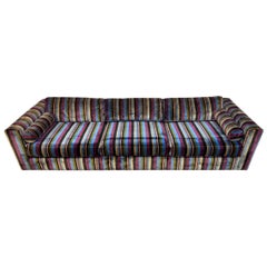 Mid-Century Modern Original Striped Upholstered Sofa