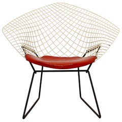 Moderne du milieu du siècle Chaise longue originale Knoll Bertoia Diamond:: 1960s
