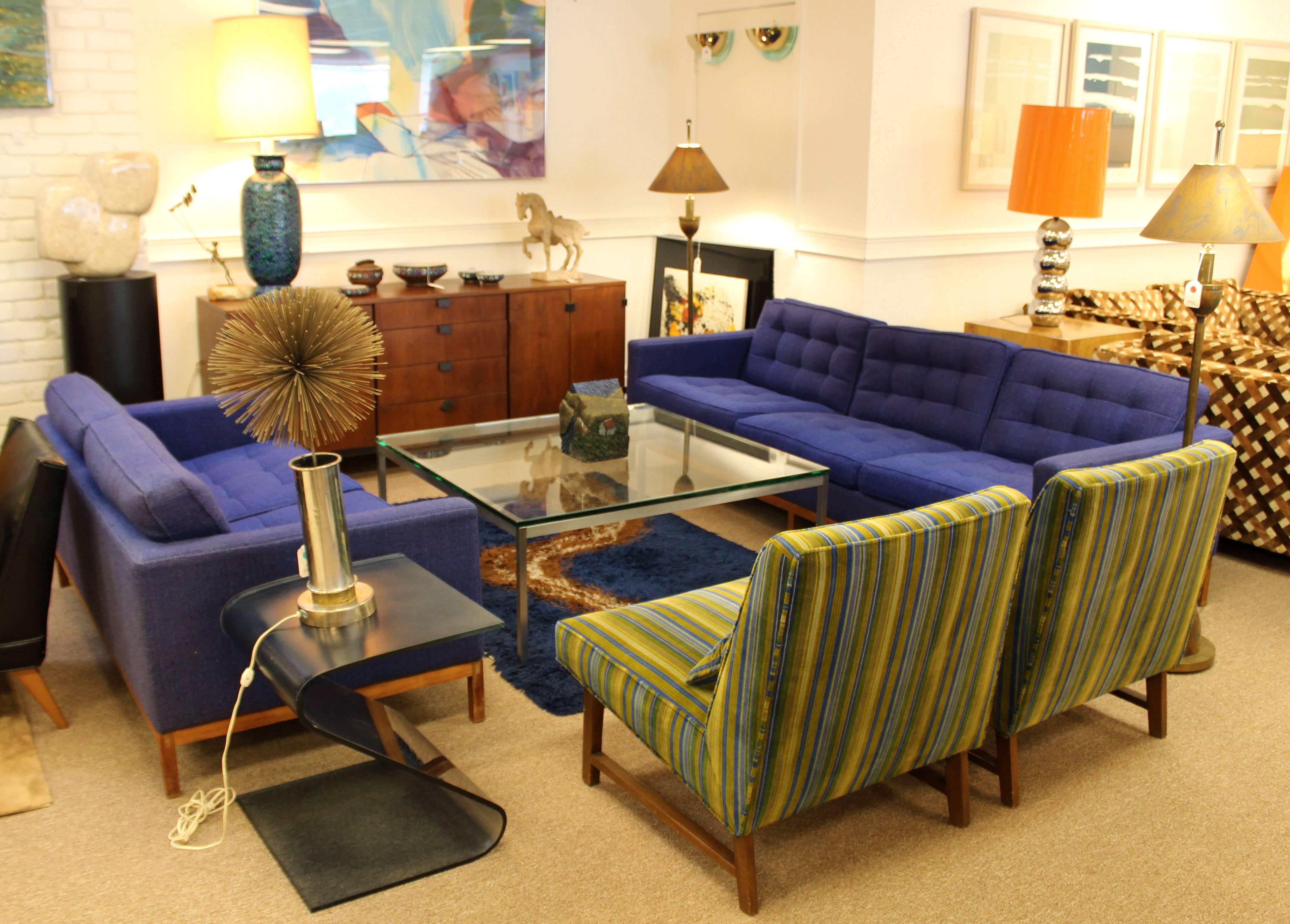 Mid-Century Modern Original Vintage Large Knoll Metal Glass Square Coffee Table In Good Condition In Keego Harbor, MI
