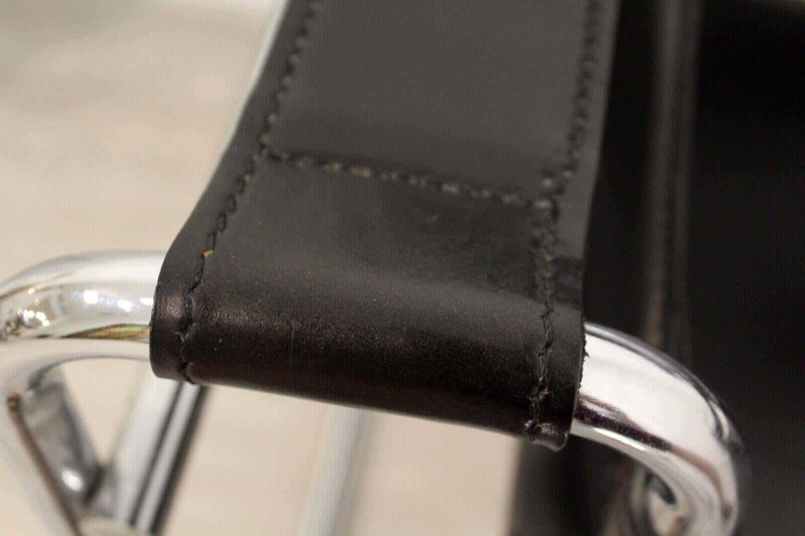 Mid-Century Modern Original Wassily Black Leather Chair 2
