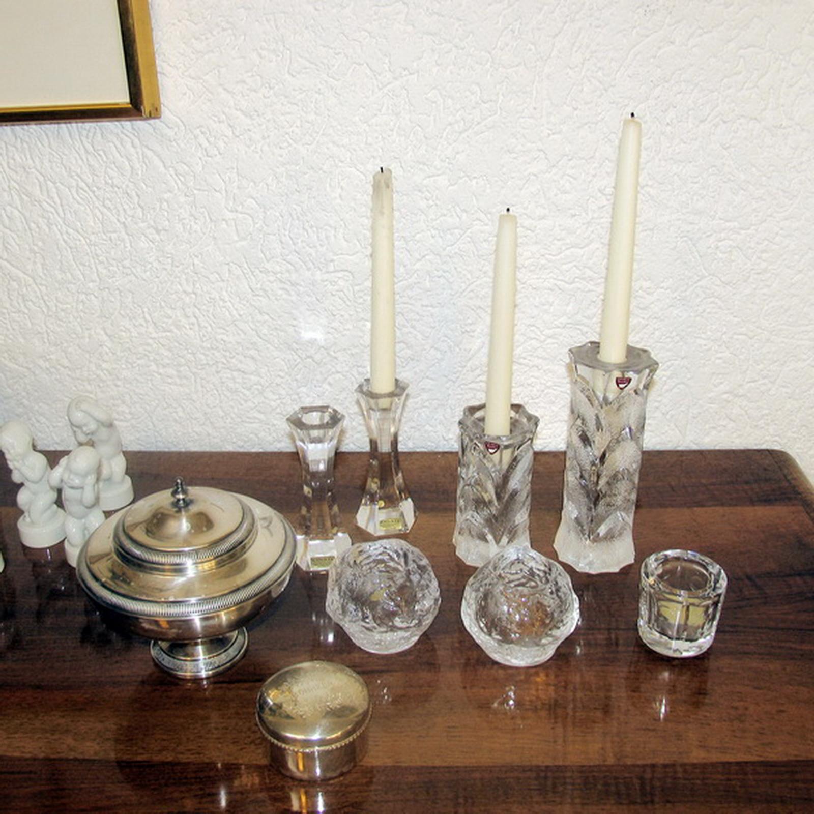 Mid-Century Modern Orrefors Crystal Candleholders 1