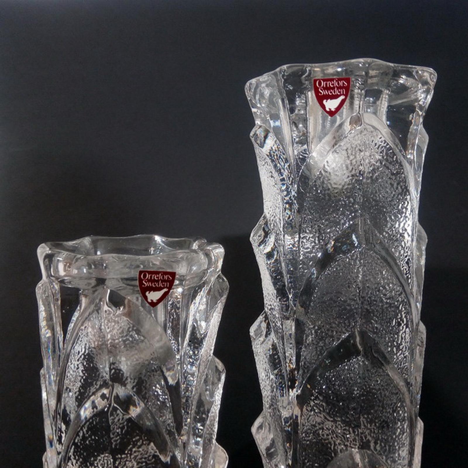 Mid-Century Modern Orrefors Crystal Candleholders In Excellent Condition In Bochum, NRW