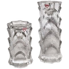 Retro Mid-Century Modern Orrefors Crystal Candleholders