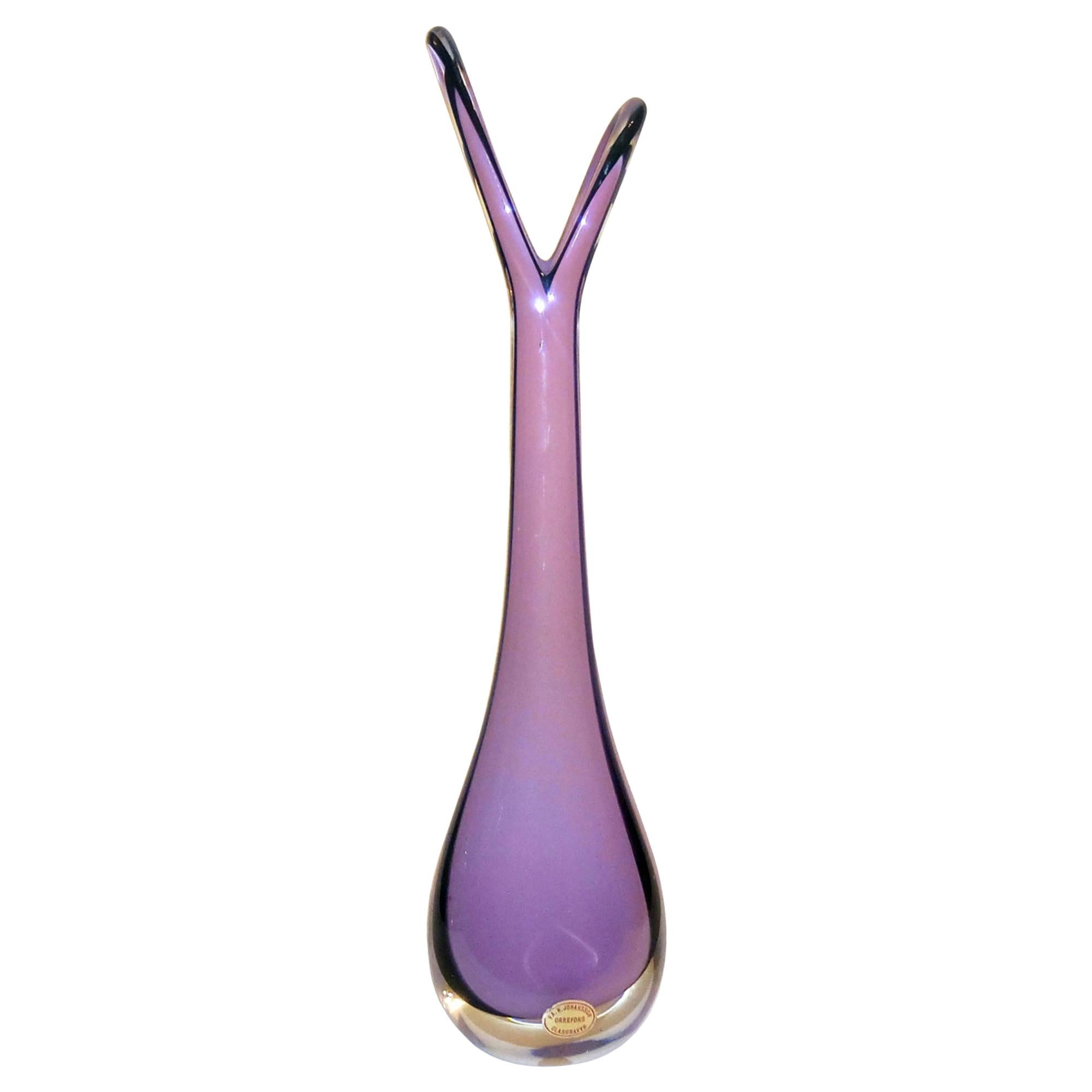 Orrefors Large Mid-Century Modern Glass Vase at 1stDibs