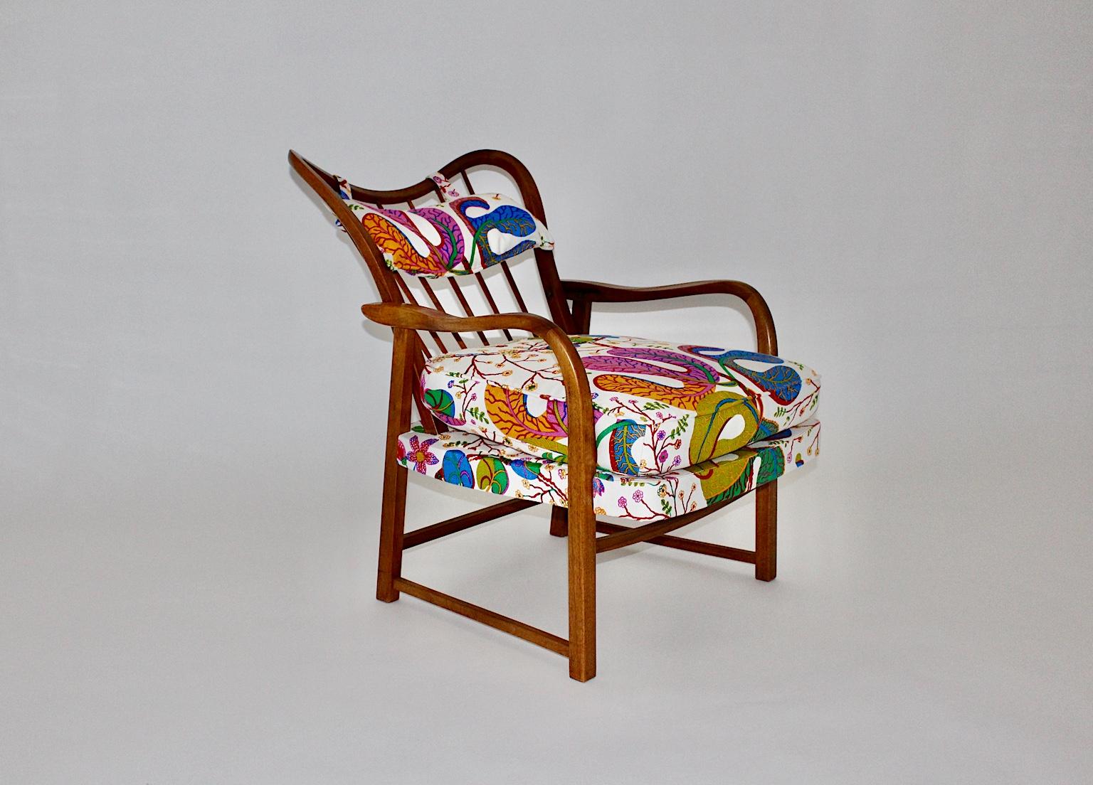 Austrian Mid-Century Modern Oswald Haerdtl Attributed Vintage Walnut Lounge Chair, 1950 For Sale