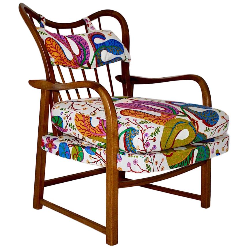 Mid-Century Modern Oswald Haerdtl Attributed Vintage Walnut Lounge Chair, 1950 For Sale