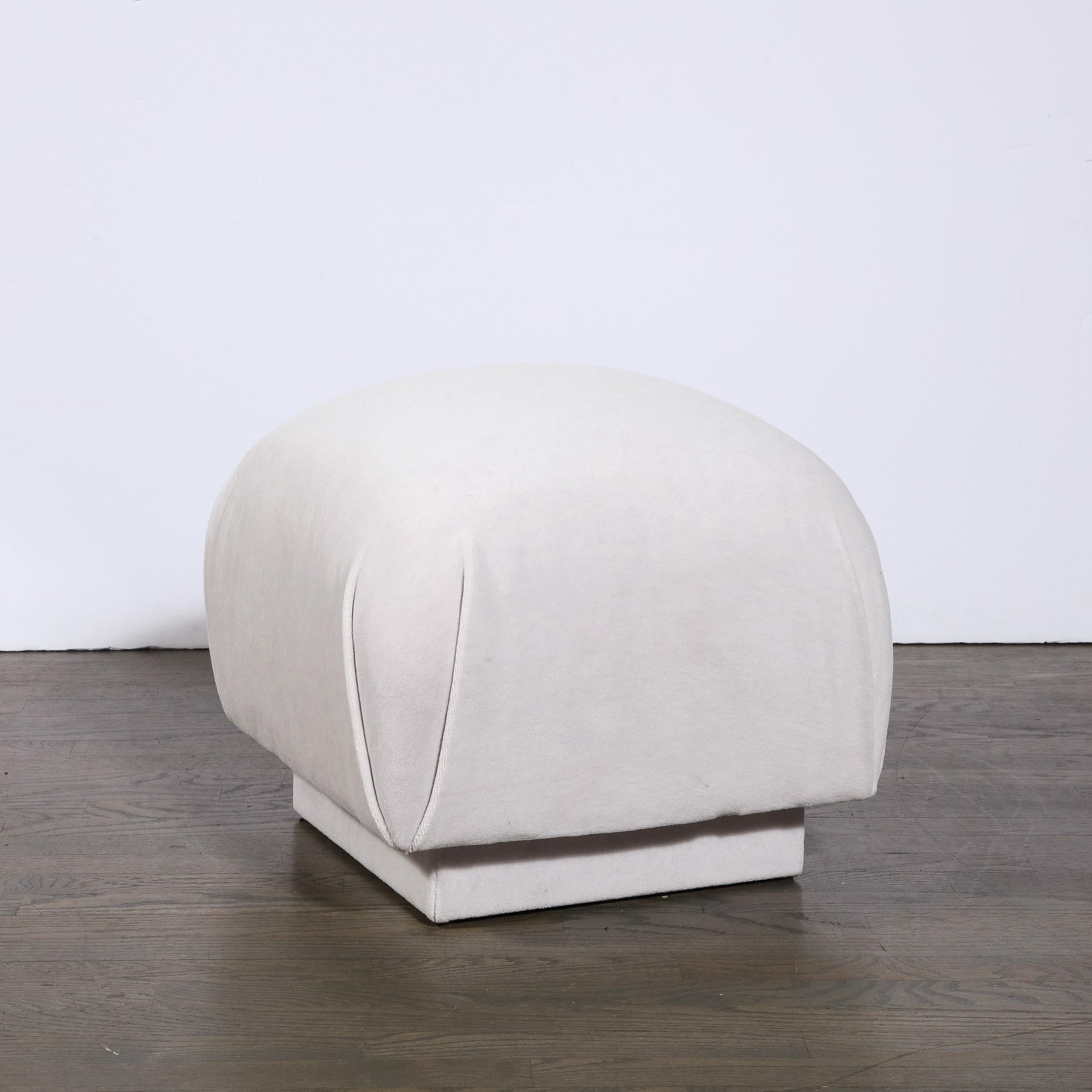 Mid-Century Modern Ottoman in Powder Grey Mohair by Leon Rosen for Pace In Excellent Condition For Sale In New York, NY