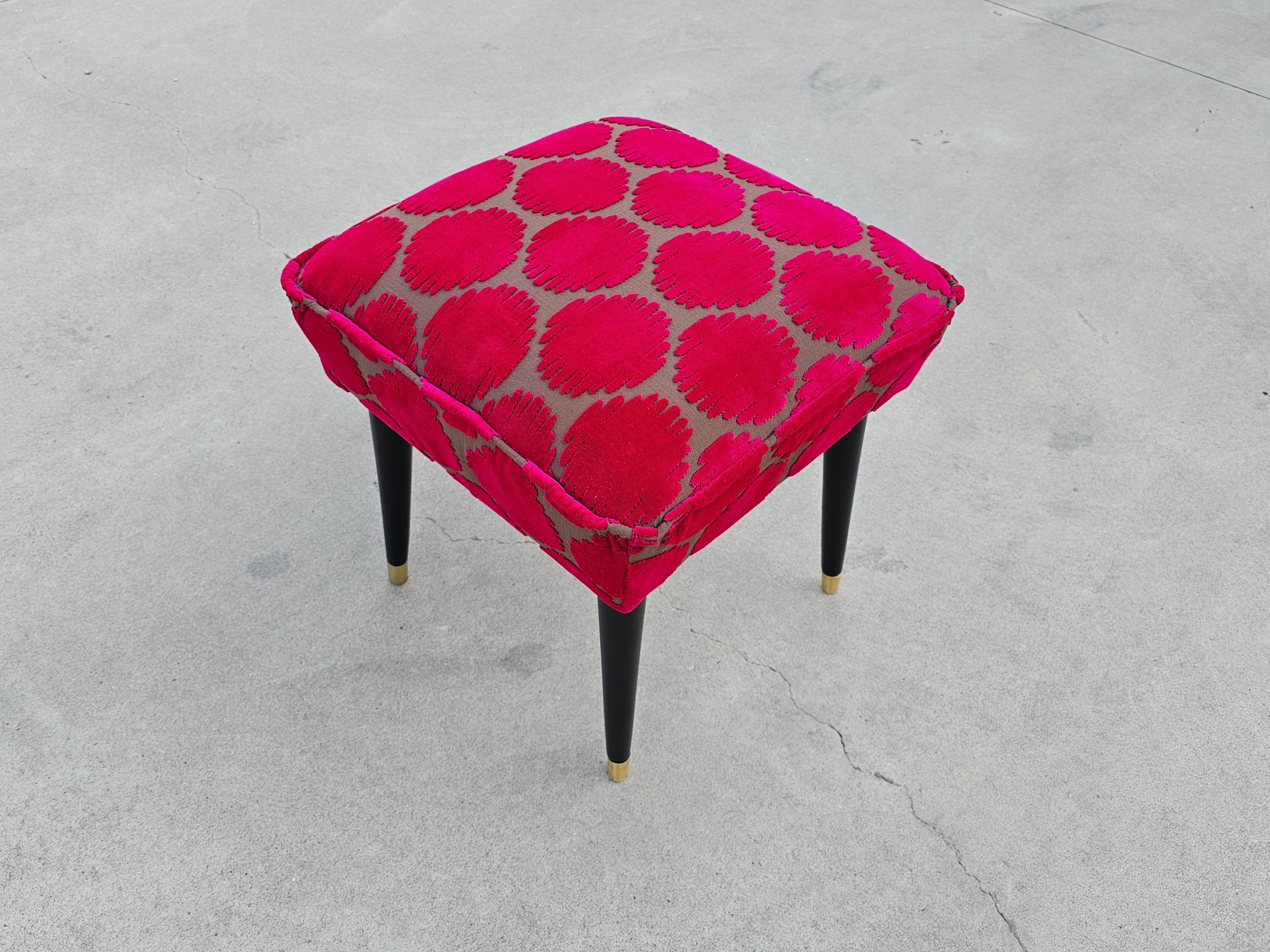 Mid-20th Century Mid-Century Modern Ottomans, Fully Refurbished, Yugoslavia, 1960s For Sale