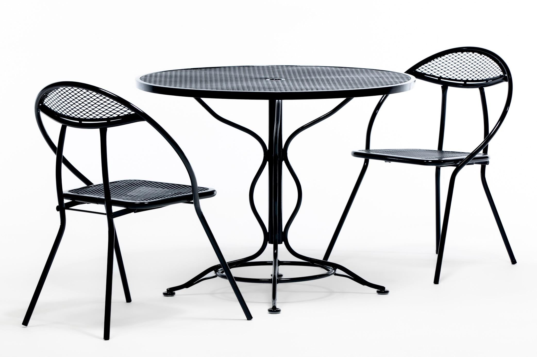 Sedie pieghevoli da patio in metallo e rete nera da esterno del Mid Century Modern di Rid-Jid in vendita 10
