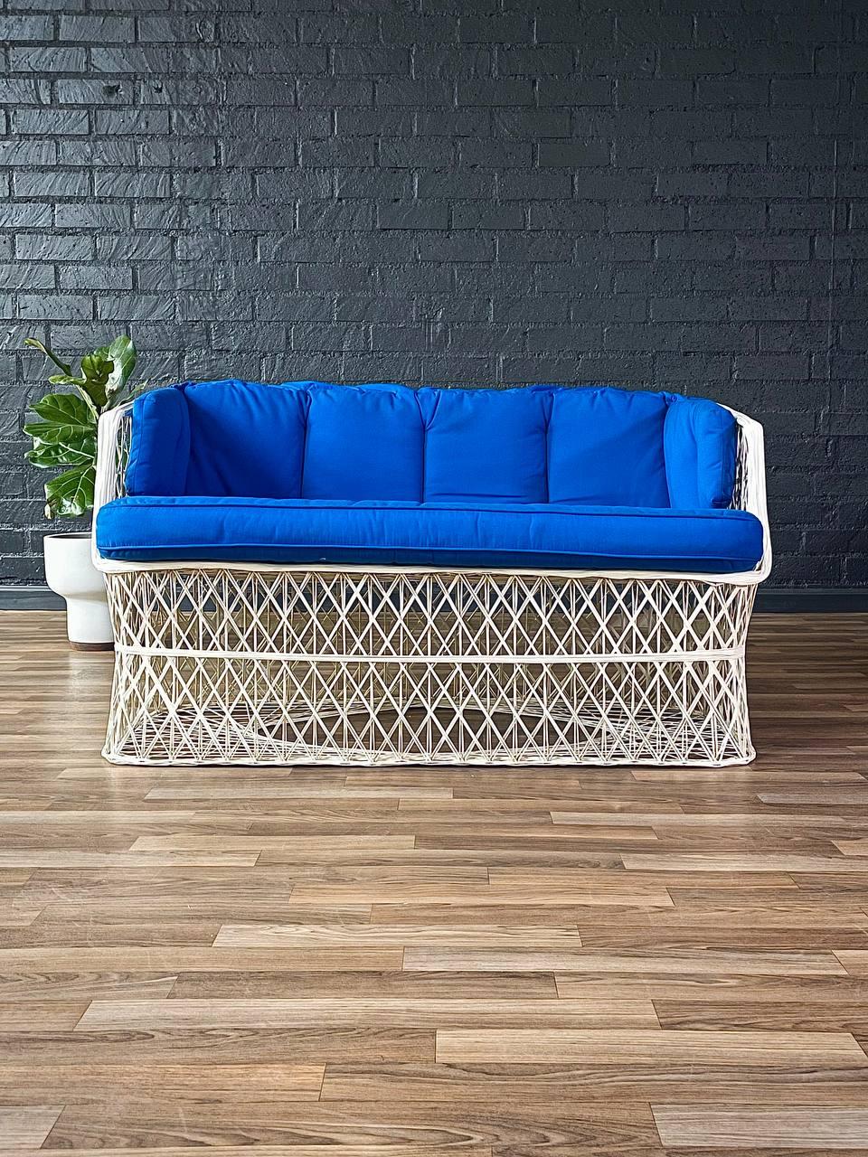 Mid-20th Century Mid-Century Modern Outdoor Fiberglass Patio Sofa by Russell Woodard For Sale