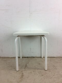 Mid Century Modern Outdoor Patio End Table with Fiberglass Top