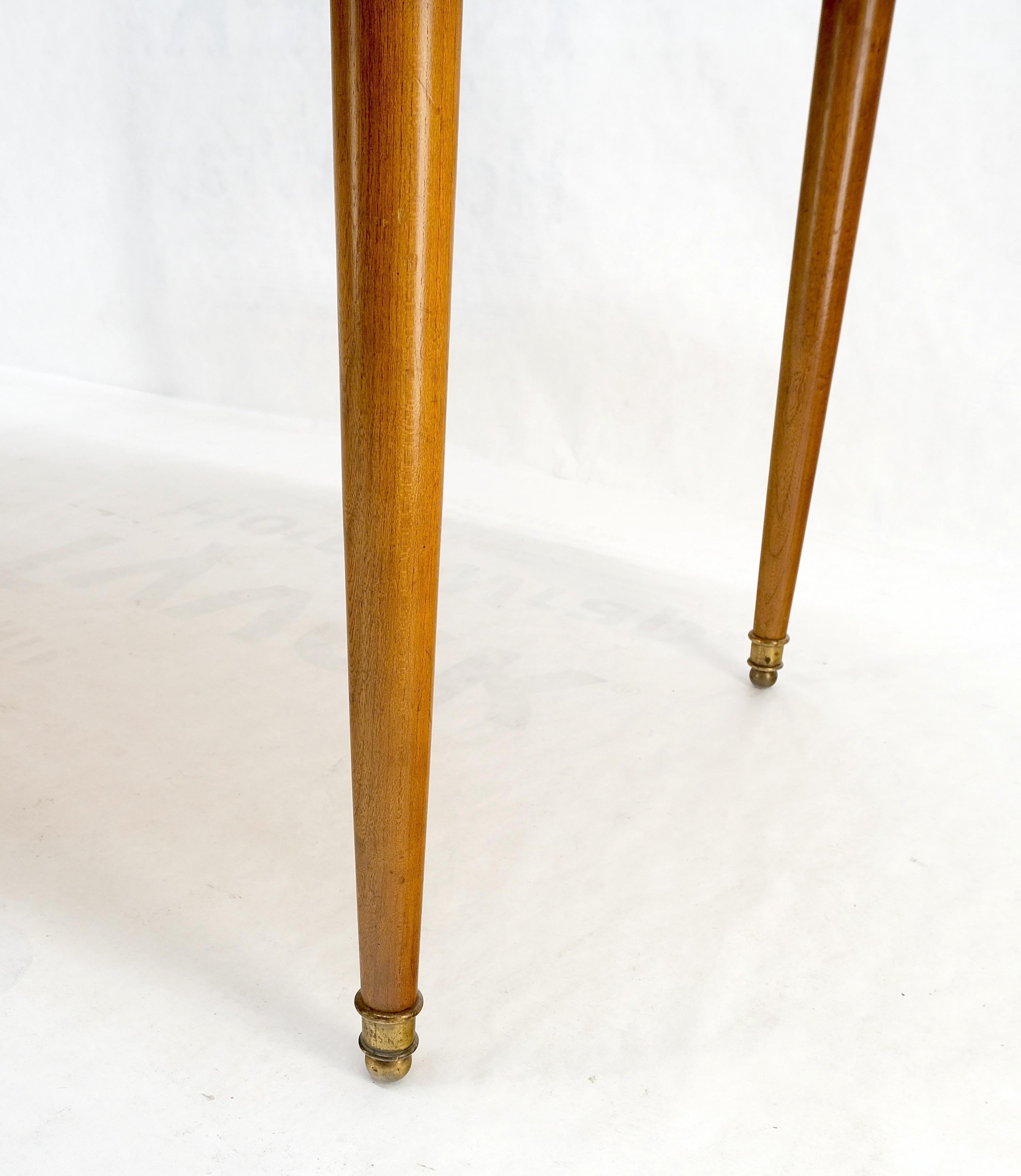 Mid-Century Modern Oval Banded Burl Wood Tapered Legs One Leaf Dining Table Mint For Sale 5