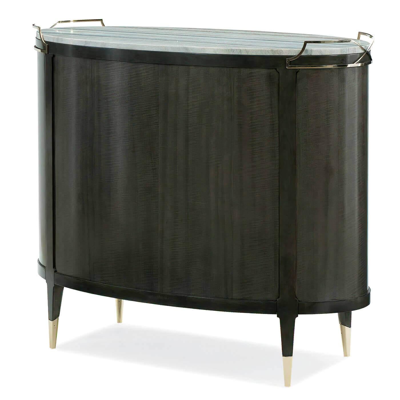Mid-Century moderno Mobile bar ovale moderno di metà secolo in vendita