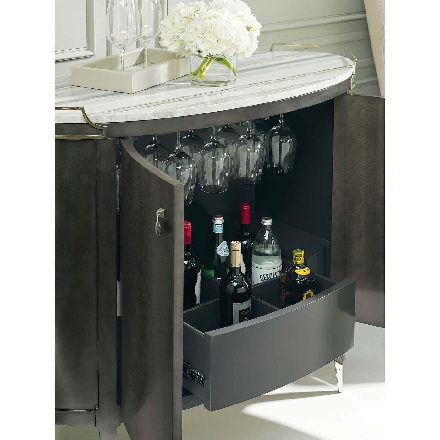 Mobile bar ovale moderno di metà secolo In condizioni Nuovo in vendita a Westwood, NJ